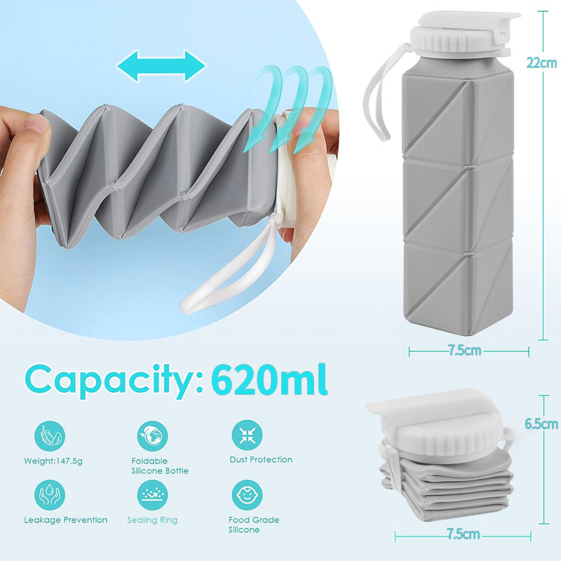 밀짚 뚜껑이있는 620ml 접이식 물병 컵 여행 체육관 - Water Bag Collapsible 리뷰 및 가격